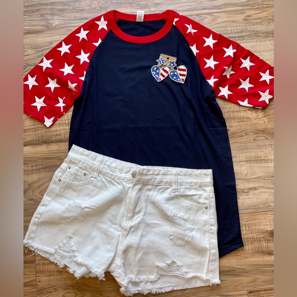 NEW! Stars Raglan Unisex Tops